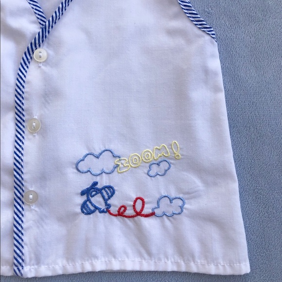 Baby Boy Sleeveless Shirt with Plane Embroidered - Picture 3 of 5